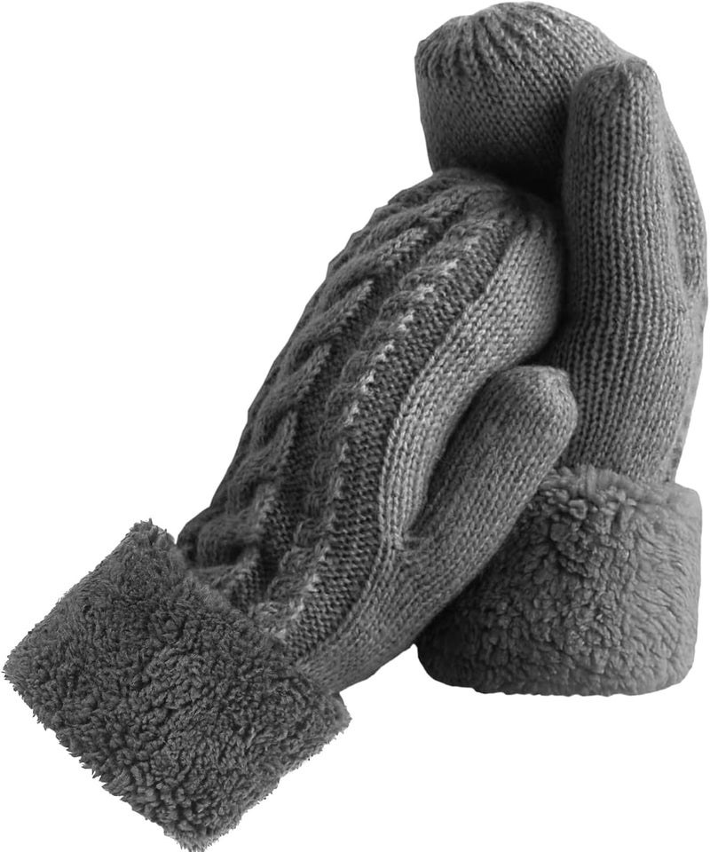 AURUZA Winter Warm Mittens for Women, Cozy Thick Knitted Gloves & Mittens Warm Soft Lining Cold Weather Accessories Gifts - Image 1